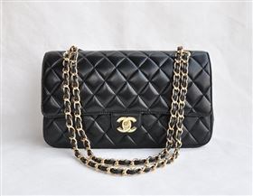 Chanel 1113 large classic flap handbag black bag 5684