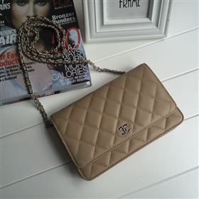 chaneI 33814 leather small woc handbag coffee bag 5621