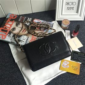 Chanel 33817 caviar leather small woc handbag black bag 5626