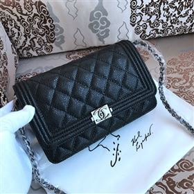Chanel 33815 caviar leather small woc handbag black bag 5639