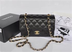 Chanel A1116 lambskin small classic flap handbag black bag 5741