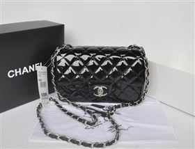 Chanel A1116 paint lambskin small classic flap handbag black bag 5748