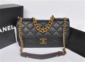 Chanel A37007 lambskin classic flap handbag black bag 5751