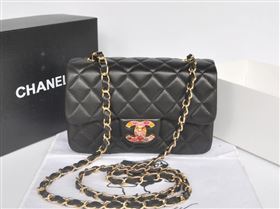 Chanel A1116 lambskin small classic flap handbag black bag 5756