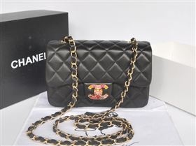 Chanel A1116 lambskin small classic flap handbag black bag 5756