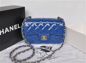 Chanel A1116 paint lambskin small classic flap handbag blue bag 5757