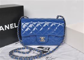 Chanel A1116 paint lambskin small classic flap handbag blue bag 5758