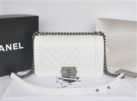 Chanel A90191 lambskin new le boy handbag white bag 5760