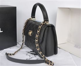 Chanel A92236 lambskin tote shoulder classic flap handbag black bag 5763