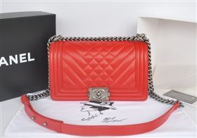 Chanel A90191 lambskin new le boy handbag red bag 5764