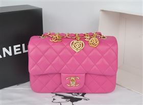 Chanel A1116 lambskin small classic flap handbag red bag 5766