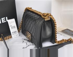 Chanel A67085 lambskin small le boy handbag black bag 5768