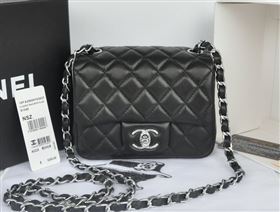 Chanel A1115 lambskin small classic flap handbag black bag 5771