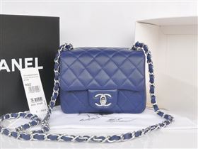 Chanel A1115 lambskin small classic flap handbag blue bag 5773