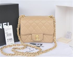 Chanel A1115 lambskin small classic flap handbag apricot bag 5777