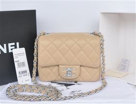 Chanel A1115 lambskin small classic flap handbag apricot bag 5779