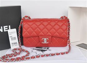 Chanel A1116 lambskin small classic flap handbag red bag 5785