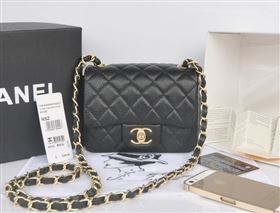 Chanel A1115 caviar lambskin small classic flap handbag black bag 5790