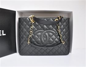 Chanel A36092 caviar lambskin GST shopping handbag black bag 5709