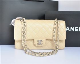 Chanel A1112 caviar lambskin classic flap handbag apricot bag 5710