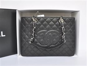 Chanel A36092 caviar lambskin GST shopping handbag black bag 5714