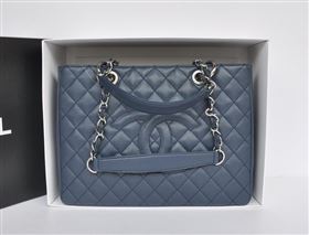 Chanel A36092 caviar lambskin GST shopping handbag blue bag 5719