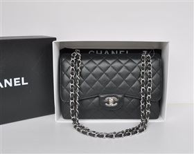 chaneI A36097 large caviar lambskin classic flap handbag black bag 5722