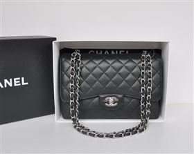 Chanel A36097 large caviar lambskin classic flap handbag black bag 5722