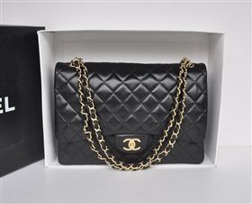 chaneI A36098 maxi lambskin classic flap handbag black bag 5725