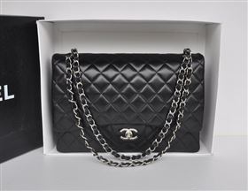 Chanel A36098 maxi lambskin classic flap handbag black bag 5729