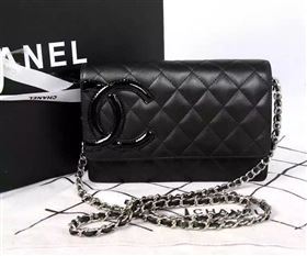 Chanel A33814 lambskin small woc handbag black bag 5843