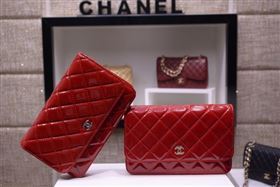 Chanel A33814 paint lambskin small woc handbag red bag 5862