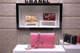 Chanel A33814 paint lambskin small woc handbag pink bag 5863