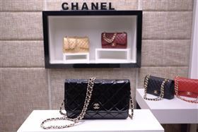 Chanel A33814 paint lambskin small woc handbag black bag 5865