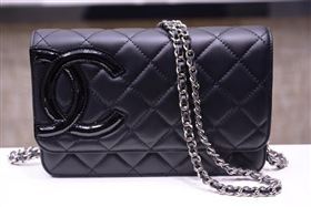 Chanel A33814 paint lambskin small woc handbag black bag 5868