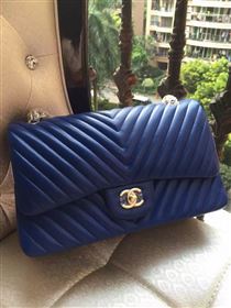 Chanel A1113 large lambskin V handbag blue bag 5882