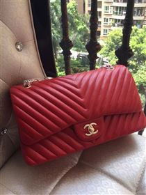 Chanel A1113 large lambskin V handbag red bag 5887