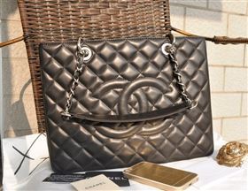 Chanel A50995 lambskin large GST shopping handbag black bag 5807