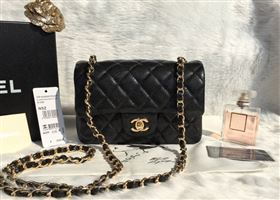 Chanel A1116 caviar lambskin small classic flap handbag black bag 5810