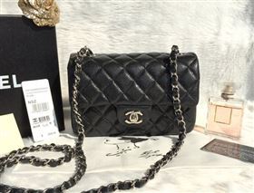 Chanel A1116 caviar lambskin small classic flap handbag black bag 5812