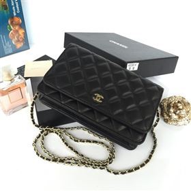 Chanel A33814 lambskin small woc handbag black bag 5817