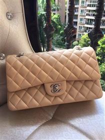 Chanel A1112 lambskin classic flap handbag apricot bag 5818