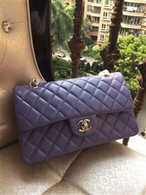 Chanel A1112 lambskin classic flap handbag purple bag 5820