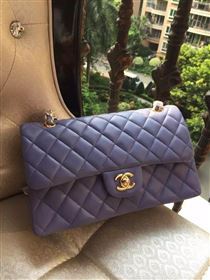 Chanel A1112 lambskin classic flap handbag purple bag 5823