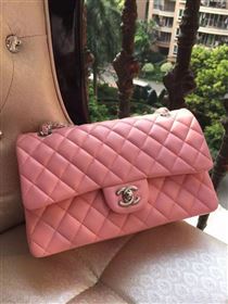 Chanel A1112 lambskin classic flap handbag pink bag 5824