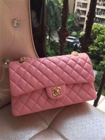 Chanel A1112 lambskin classic flap handbag pink bag 5826