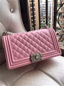 Chanel A67086 caviar lambskin medium le boy handbag pink bag 5836