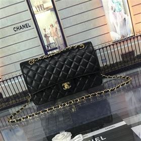 Chanel A1112 caviar lambskin flap handbag black bag 5942