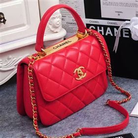 Chanel A92236 lambskin tote flap handbag red bag 5959