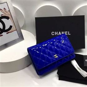 Chanel A33814 paint lambskin small woc handbag blue bag 5972